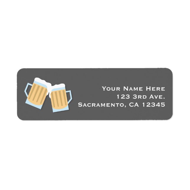 There's A Baby Brewing Beer Mugs Grey Shower Label (Front)