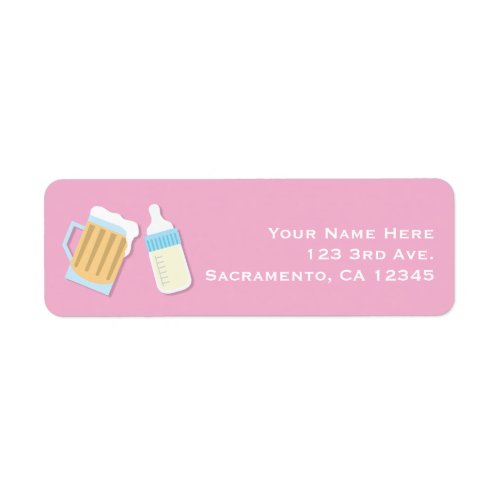 Theres A Baby Brewing Beer Mugs Pink Shower Label