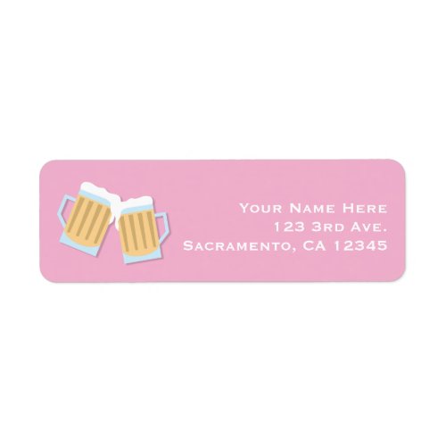 Theres A Baby Brewing Beer Mugs Pink Shower Label