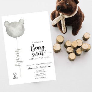 There's a Beary sweet Baby on the Way Baby shower Invitation