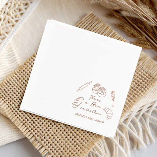 There's a Bun in the Oven Bakery Baby Shower Napkins (Creator Uploaded)