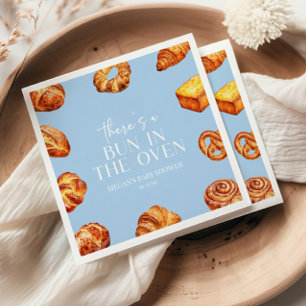 There's A Bun In The Oven Bread Baby Shower Napkins
