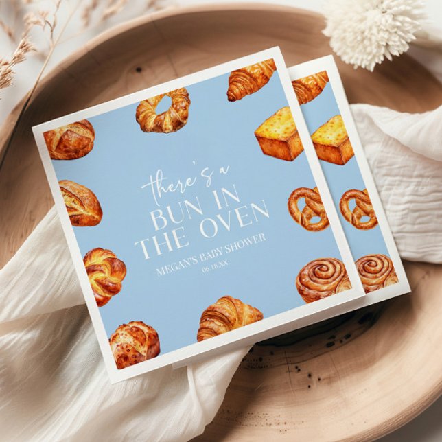 There's A Bun In The Oven Bread Baby Shower Napkins (Creator Uploaded)