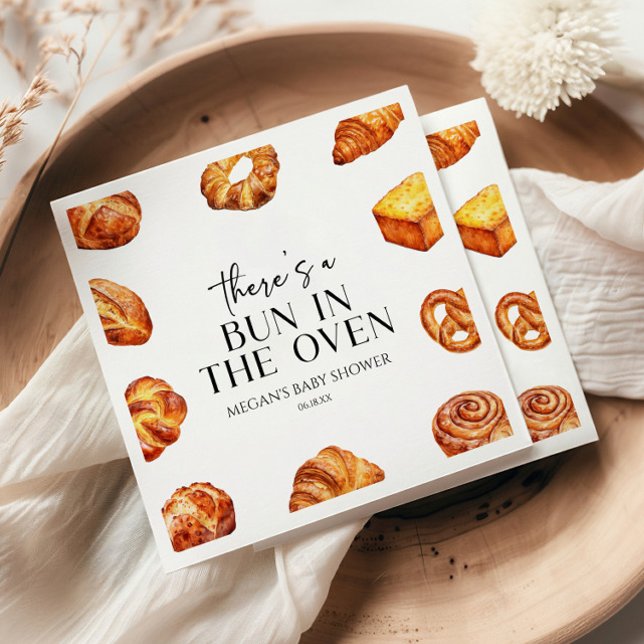 There's A Bun In The Oven Bread Baby Shower Napkins (Creator Uploaded)