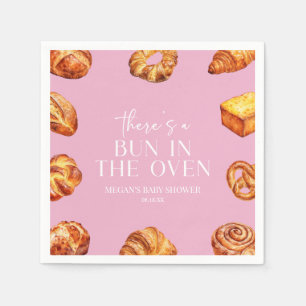 There's A Bun In The Oven Bread Baby Shower Napkins