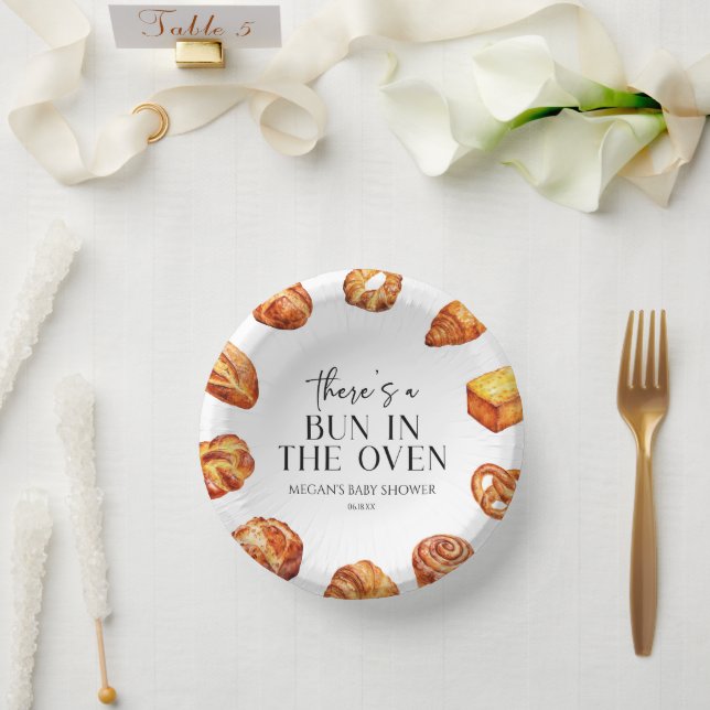 There's A Bun In The Oven Bread Baby Shower Paper Bowls (Wedding)