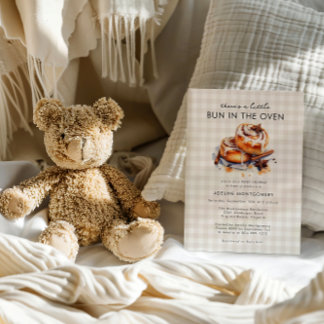 There's a Bun in the Oven Neutral Baby Shower Invitation
