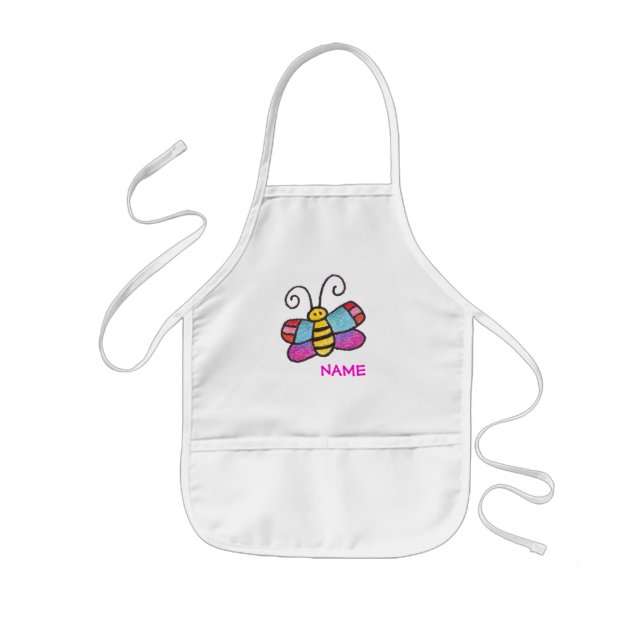 There's A Butterfly on your Paint Smock! Kids' Apron (Front)
