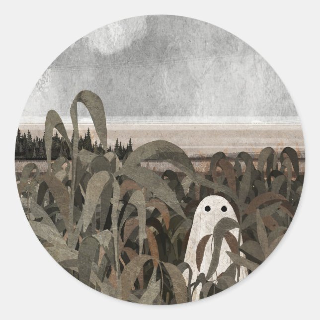 There's A Ghost In The Cornfield Again... Classic Round Sticker (Front)