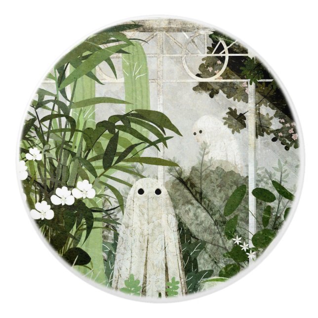 There's A Ghost In The Greenhouse Again... Ceramic Knob (Front)