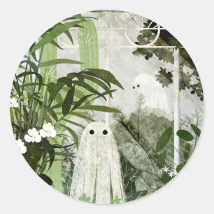 There's A Ghost In The Greenhouse Again... Classic Round Sticker