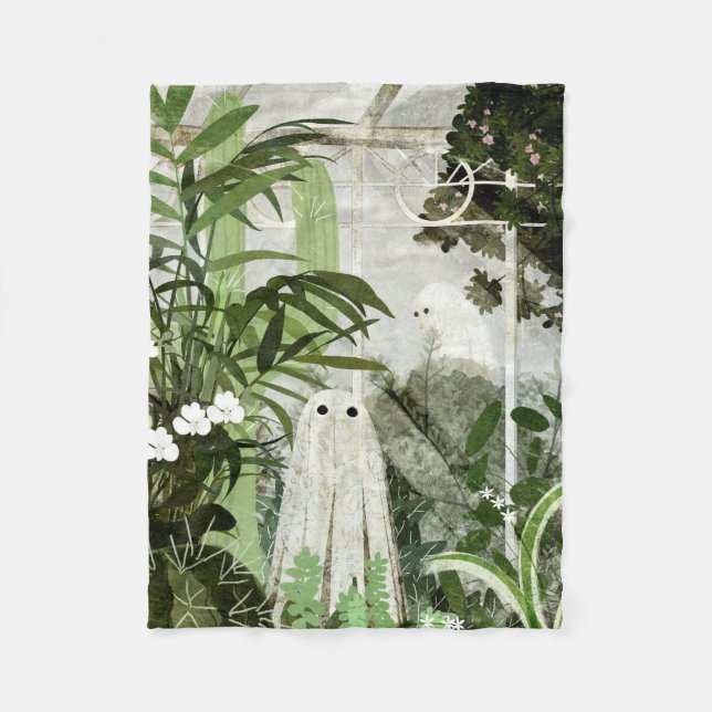 There's A Ghost In The Greenhouse Again... Fleece Blanket (Front)