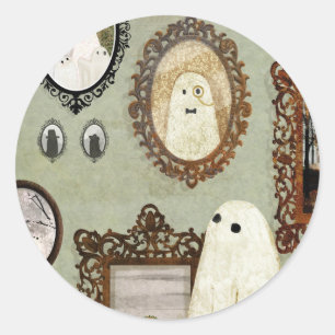 There's A Ghost In The Portrait Gallery Classic Round Sticker