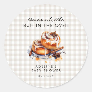 There's a little Bun in the Oven Baby Shower Classic Round Sticker