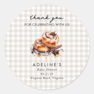 There's a Little Bun in the Oven Baby Shower Classic Round Sticker