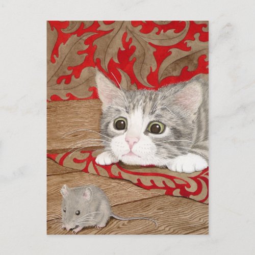 Theres a mouse in the house postcard