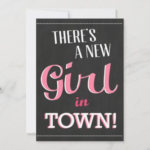 There's A New Girl In Town Baby Shower Invite