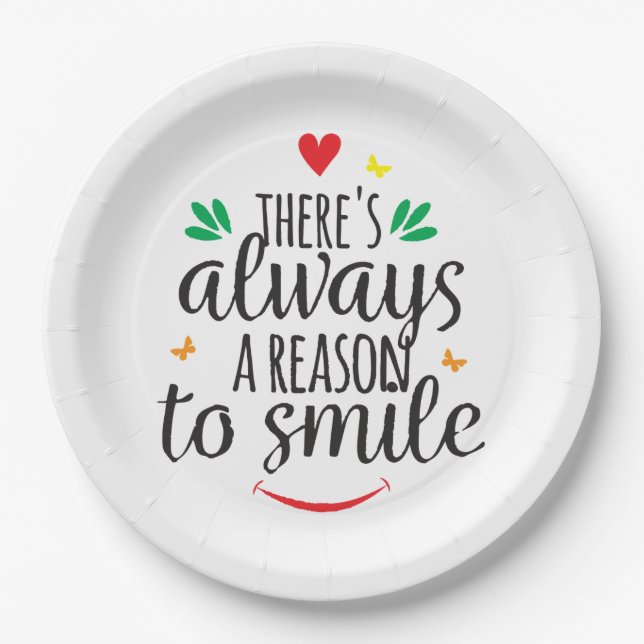 There's always a reason to smile paper plates (Front)