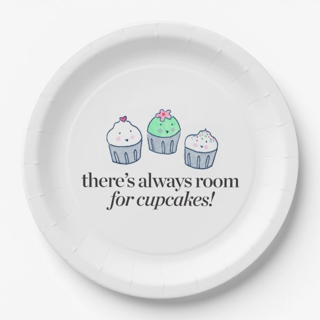 There's Always Room for Cupcakes Paper Plates (Front)