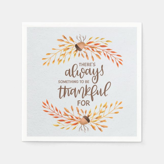 There's always something to be thankful for napkins (Front)