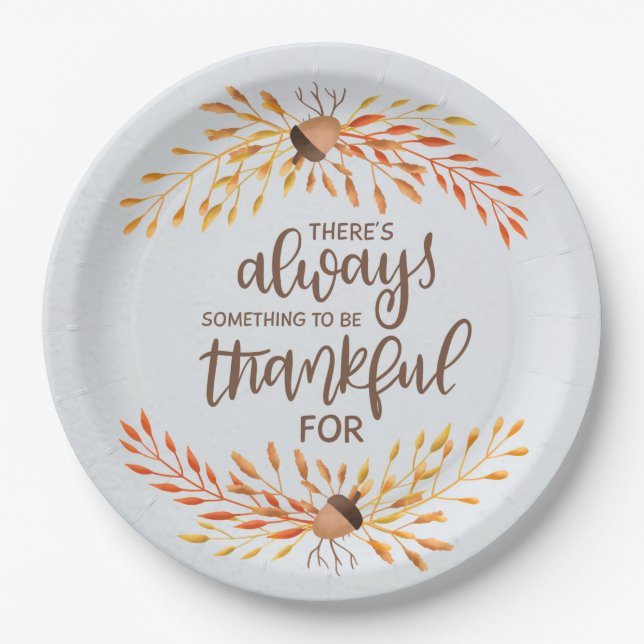 There's always something to be thankful for paper plates (Front)