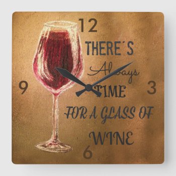 There's Always Time For Wine Clock by RiggsMiniSchnauzer at Zazzle