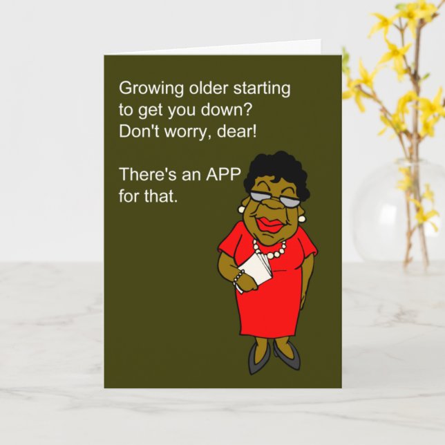There's an app for feeling down on your birthday card (Yellow Flower)
