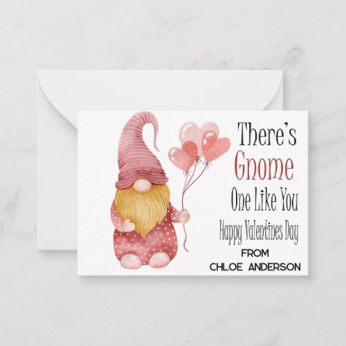 Theres Gnome One Like You Happy Valentines Day Note Card