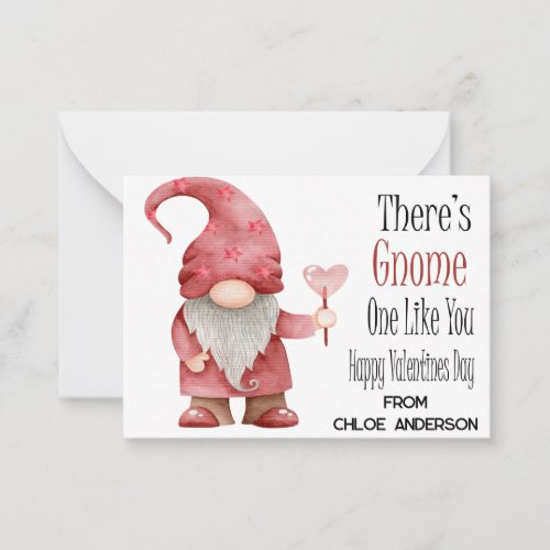 Theres Gnome One Like You Happy Valentines Day  Note Card