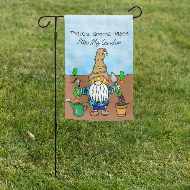 There's Gnome Place like my Garden Garden Flag (In SItu)