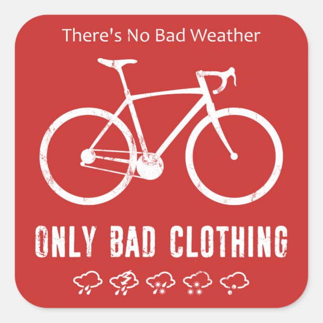 There's No Bad Weather, Only Bad Clothing Square Sticker (Front)
