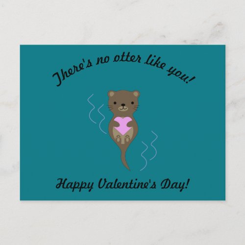 Theres No Otter Like You Valentine Postcard