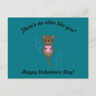 There's No Otter Like You Valentine Postcard