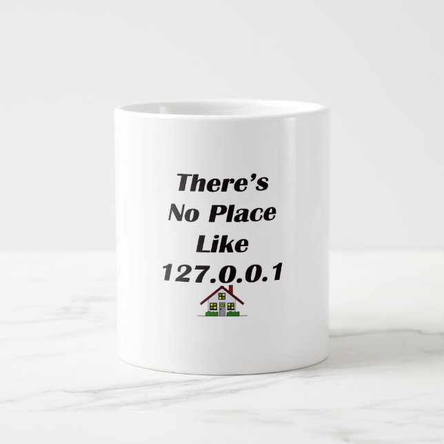 Theres No Place like blk with house Large Coffee Mug (Front)