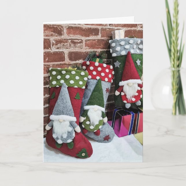 THERE'S NO PLACE LIKE GNOME FOR HOLIDAYS HOLIDAY CARD (Front)