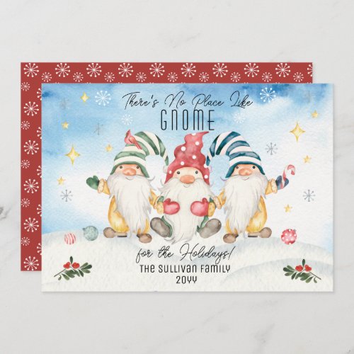 Theres No Place Like Gnome For The Holidays  Holiday Card