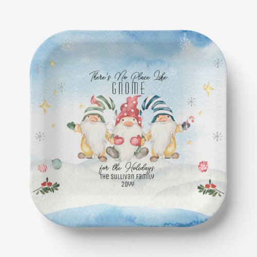 Theres No Place Like Gnome For The Holidays Paper Plates