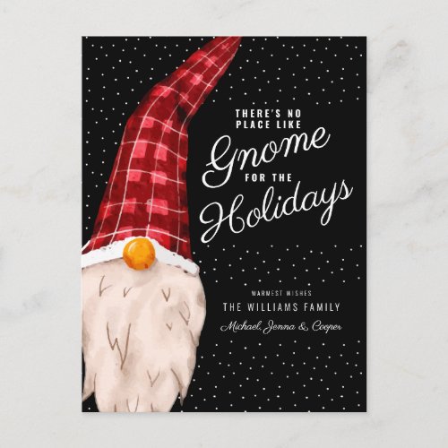 Theres No Place Like Gnome for the Holidays Postcard