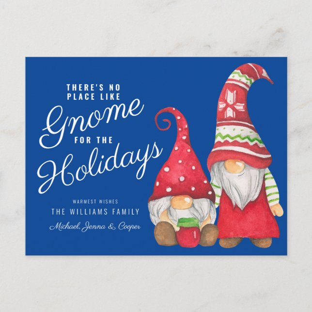 There's No Place Like Gnome for the Holidays Postcard (Front)