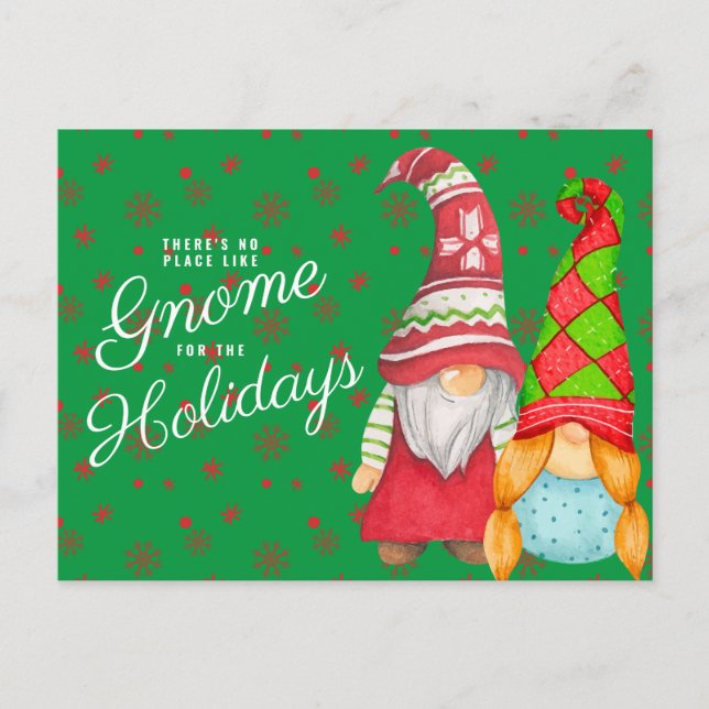 There's No Place Like Gnome for the Holidays Postcard (Front)