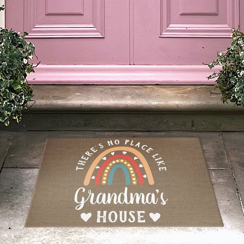 Theres No Place Like Grandmas House Rainbow Doormat