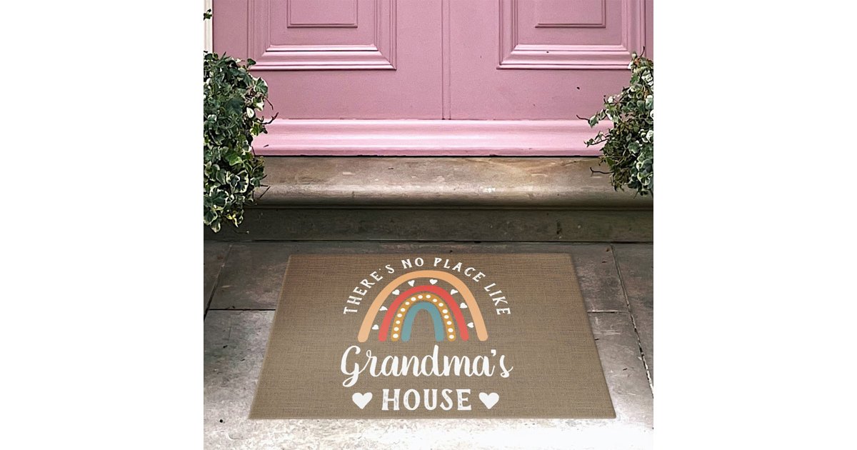 There's No Place Like Grandma's House Rainbow Doormat | Zazzle