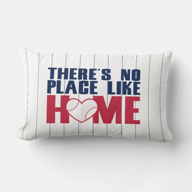 There's No Place Like HOME Baseball Heart Pillow (Front)
