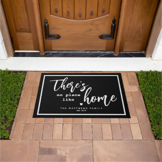 There's No Place Like Home Custom Name Doormat