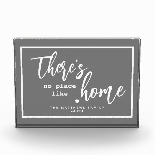 Theres No Place Like Home Custom Name  Photo Block