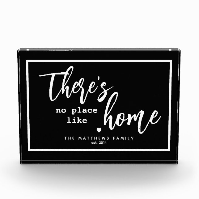 There's No Place Like Home Custom Name Photo Block (Front)