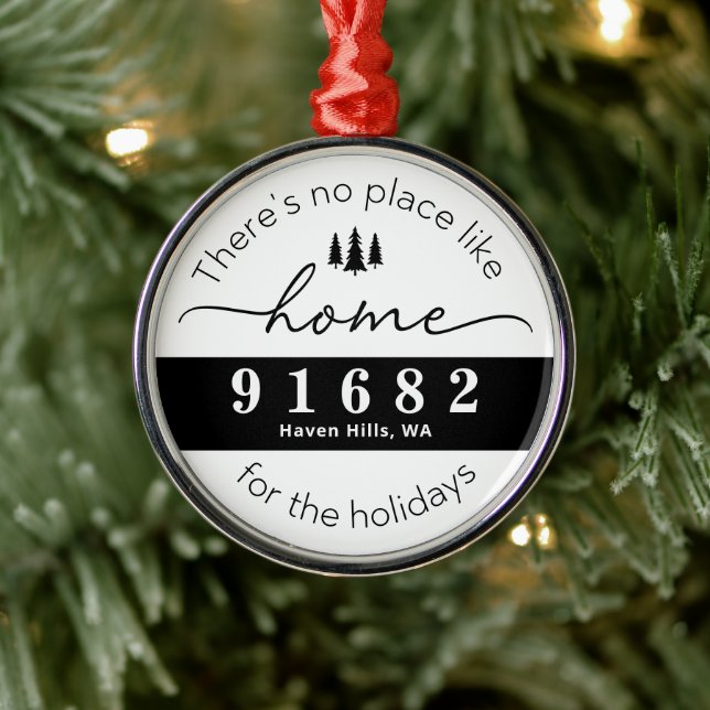 There's No Place Like Home For the Holidays Metal Ornament (Tree)