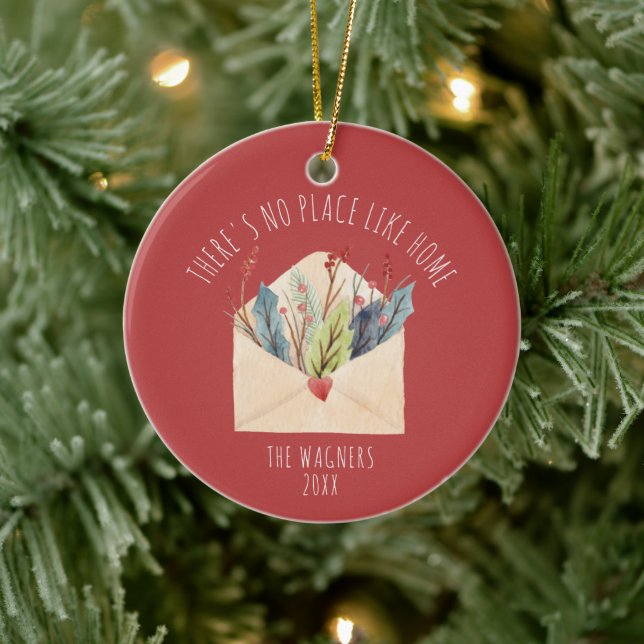 There's No Place Like Home Personalized Homeowners Ceramic Ornament (Tree)