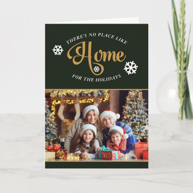 There's No Place Like Home Photo Christmas Holiday Card (Front)