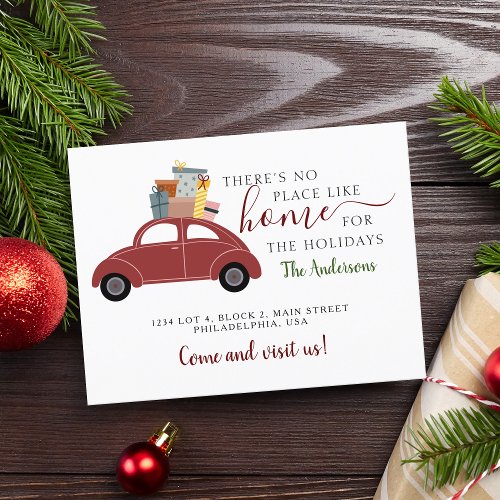 Theres No Place like Home Red Car Gifts Moving Announcement Postcard